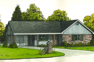 Ranch Exterior - Front Elevation Plan #16-331
