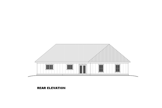 Exterior - Rear Elevation for Farmhouse House Plan #1117-51 - 3 bed, 3 bath