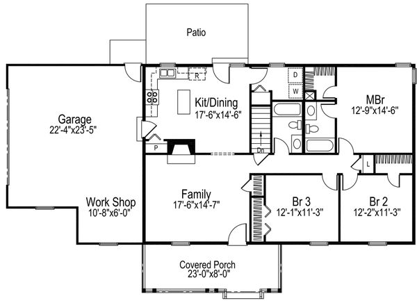 Home Plan - Ranch Floor Plan - Main Floor Plan #57-108