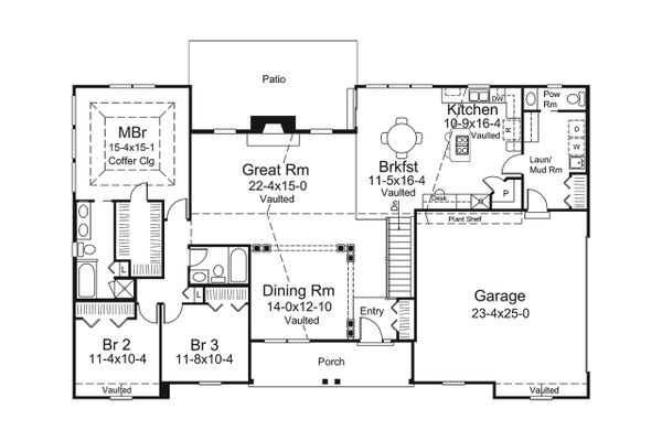 Home Plan - Ranch Floor Plan - Main Floor Plan #57-661