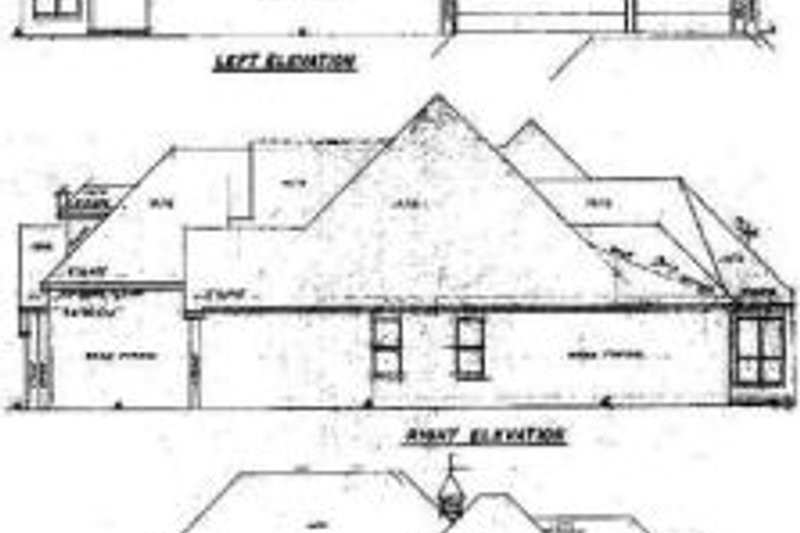 House Blueprint - Exterior - Rear Elevation for European House Plan #52-122 - 3 bed, 3.5 bath