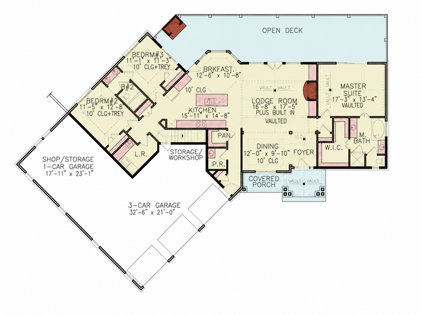 Home Plan - Floor Plan - Main Floor for Craftsman House Plan #54-725 - 3 bed, 2.5 bath