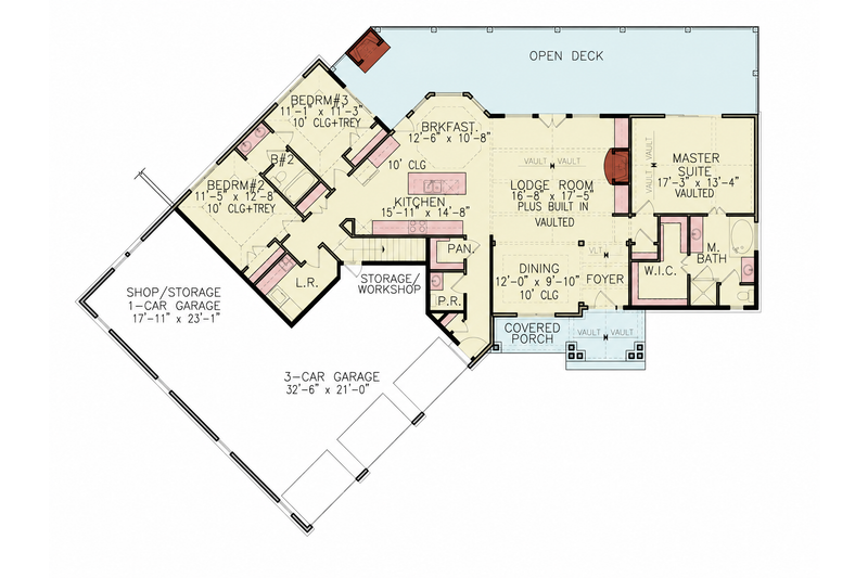 Home Plan - Floor Plan - Main Floor for Craftsman House Plan #54-725 - 3 bed, 2.5 bath