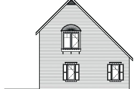Exterior - Rear Elevation for Cottage House Plan #23-493 - 2 bed, 2 bath