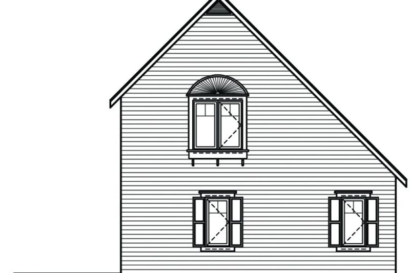 Dream House Plan - Exterior - Rear Elevation for Cottage House Plan #23-493 - 2 bed, 2 bath