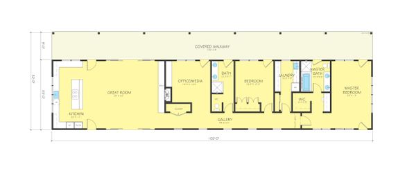 House Design - Ranch Floor Plan - Main Floor Plan #888-16