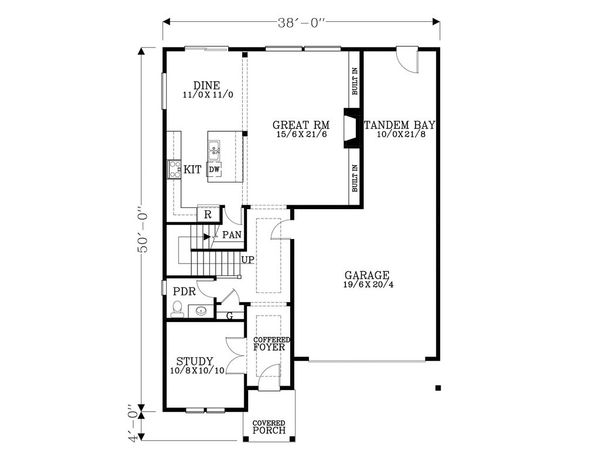 Craftsman Floor Plan - Main Floor Plan #53-553