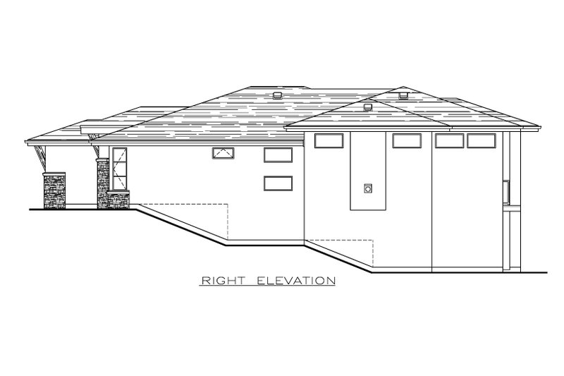 Dream House Plan - Exterior - Other Elevation for Prairie House Plan #1100-11 - 2 bed, 2 bath