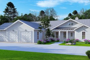 Exterior - Front Elevation 3 for Ranch House Plan #54-541 - 3 bed, 2.5 bath