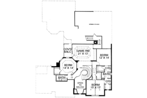 Floor Plan - Upper Floor for European House Plan #141-112 - 4 bed, 4.5 bath