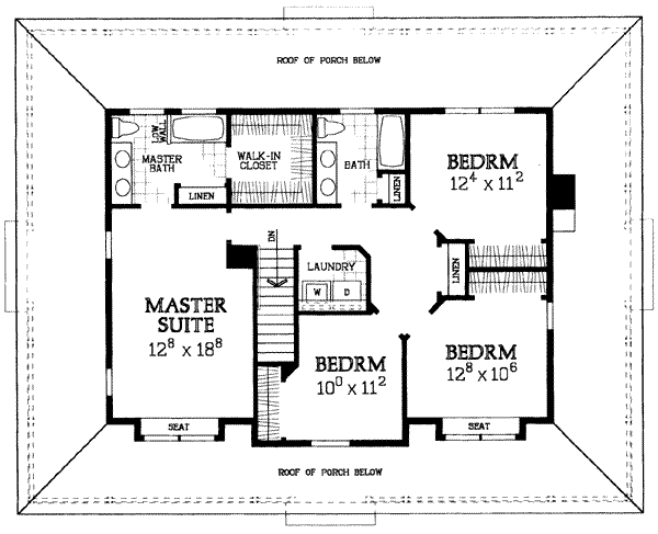 Country Floor Plan - Upper Floor Plan #72-341