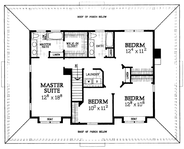 Architectural House Design - Country Floor Plan - Upper Floor Plan #72-341