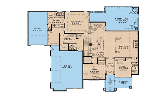 Floor Plan - Main Floor for European House Plan #923-95 - 4 bed, 4.5 bath