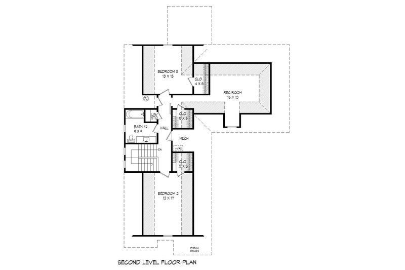 House Blueprint - Floor Plan - Upper Floor for Country House Plan #932-259 - 3 bed, 2 bath