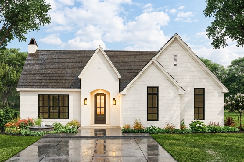 House Blueprint - Exterior - Front Elevation 3 for Cottage House Plan #406-9665 - 3 bed, 2 bath