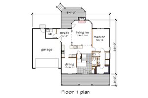Floor Plan - Main Floor for Country House Plan #79-221 - 3 bed, 2.5 bath