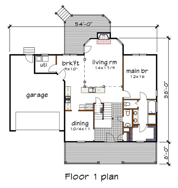 Architectural House Design - Country Floor Plan - Main Floor Plan #79-221