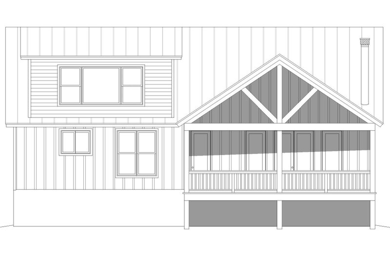 House Blueprint - Exterior - Rear Elevation 1 for Cottage House Plan #932-318 - 3 bed, 3 bath