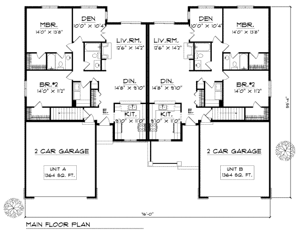 Home Plan - Traditional Floor Plan - Main Floor Plan #70-746