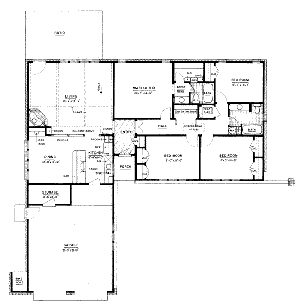 House Plan Design - Ranch Floor Plan - Main Floor Plan #36-377