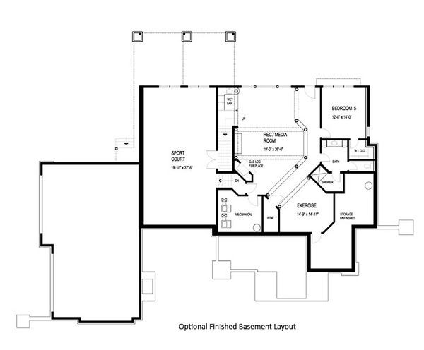 Dream House Plan - Craftsman Floor Plan - Lower Floor Plan #56-592