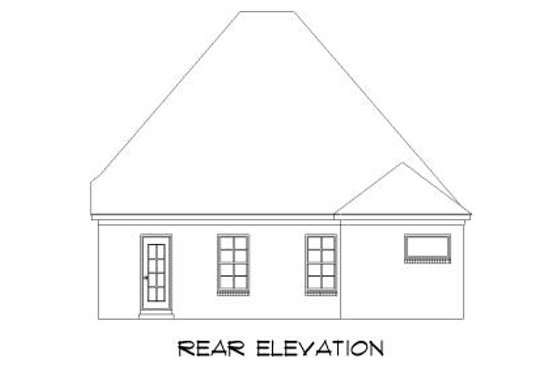 Exterior - Rear Elevation for European House Plan #424-115 - 3 bed, 2 bath