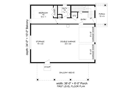 Floor Plan - Main Floor for Modern House Plan #932-559 - 2 bed, 2 bath