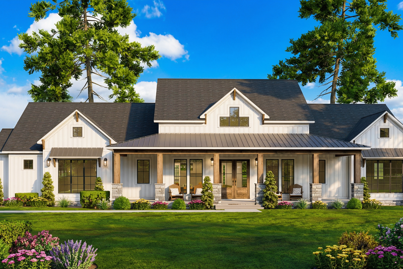 Dream House Plan - Farmhouse Exterior - Front Elevation Plan #923-460