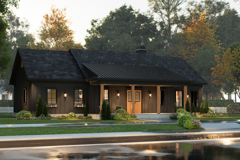Architectural House Design - Exterior - Front Elevation 7 for Farmhouse House Plan #54-677 - 3 bed, 2 bath