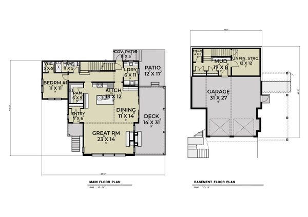 House Blueprint - Contemporary Floor Plan - Main Floor Plan #1070-226