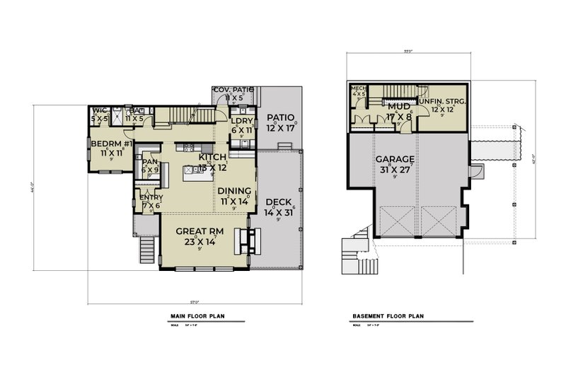 Home Plan - Floor Plan - Main Floor for Contemporary House Plan #1070-226 - 3 bed, 3 bath