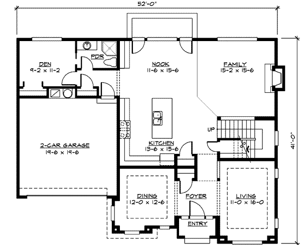 European Floor Plan - Main Floor Plan #132-152
