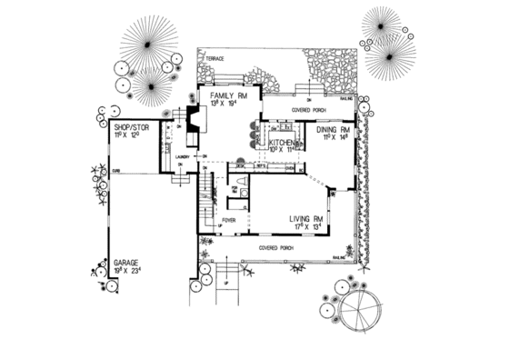Floor Plan - Main Floor for Country House Plan #72-319 - 4 bed, 3 bath