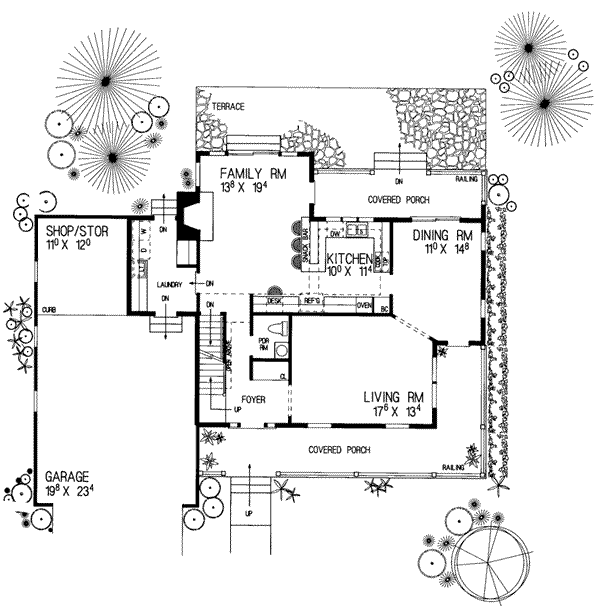 House Plan Design - Country Floor Plan - Main Floor Plan #72-319