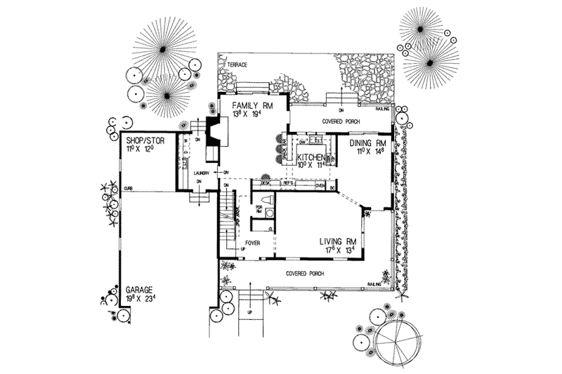Home Plan - Floor Plan - Main Floor for Country House Plan #72-319 - 4 bed, 3 bath