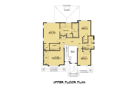 Floor Plan - Upper Floor for Contemporary House Plan #1066-210 - 5 bed, 3 bath