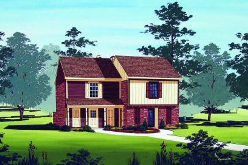 Architectural House Design - Traditional Exterior - Front Elevation Plan #45-295