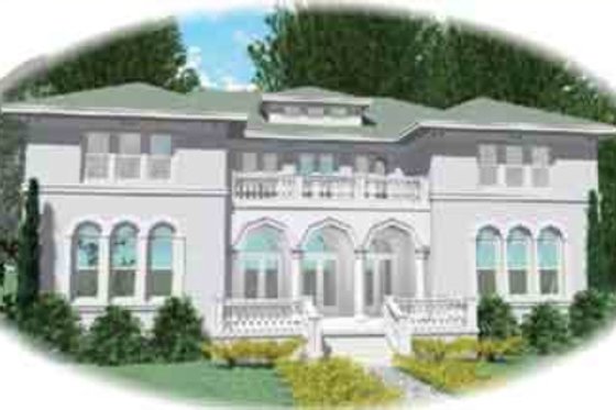 Exterior - Front Elevation for European House Plan #81-652 - 8 bed, 5.5 bath