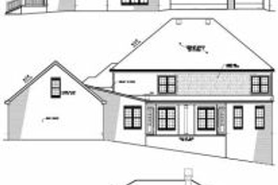 Exterior - Rear Elevation for Southern House Plan #15-262 - 4 bed, 3.5 bath
