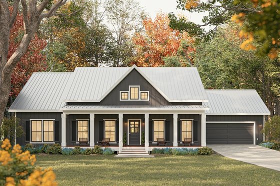 Exterior - Front Elevation 3 for Farmhouse House Plan #44-279 - 3 bed, 2 bath