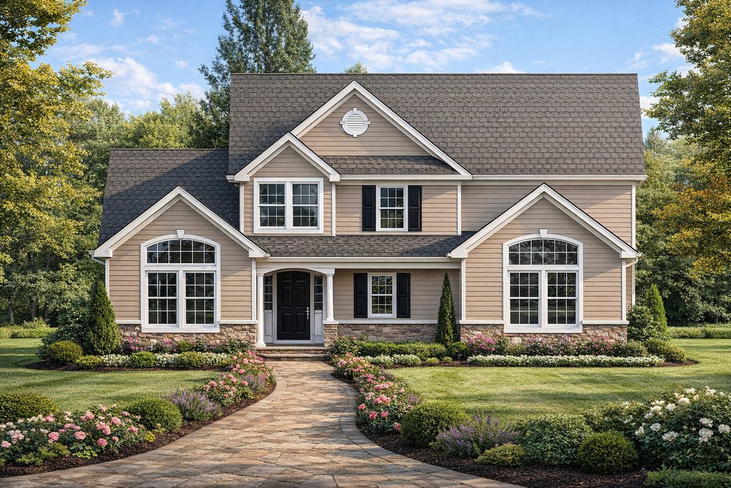 Exterior - Front Elevation 2 for Traditional House Plan #1053-27 - 4 bed, 2.5 bath