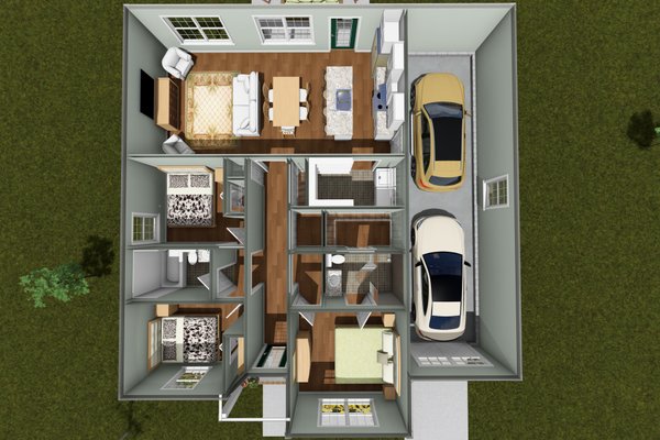 Architectural House Design - Floor Plan - Main Floor 1 for Modern House Plan #513-2469 - 3 bed, 2 bath
