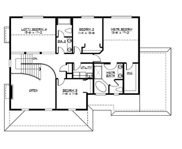 Farmhouse Floor Plan - Upper Floor Plan #132-119