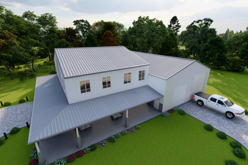 Dream House Plan - Exterior - Other Elevation 2 for Barndominium House Plan #1107-35 - 3 bed, 3.5 bath