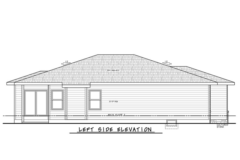House Blueprint - Exterior - Other Elevation for Contemporary House Plan #20-2544 - 2 bed, 2 bath