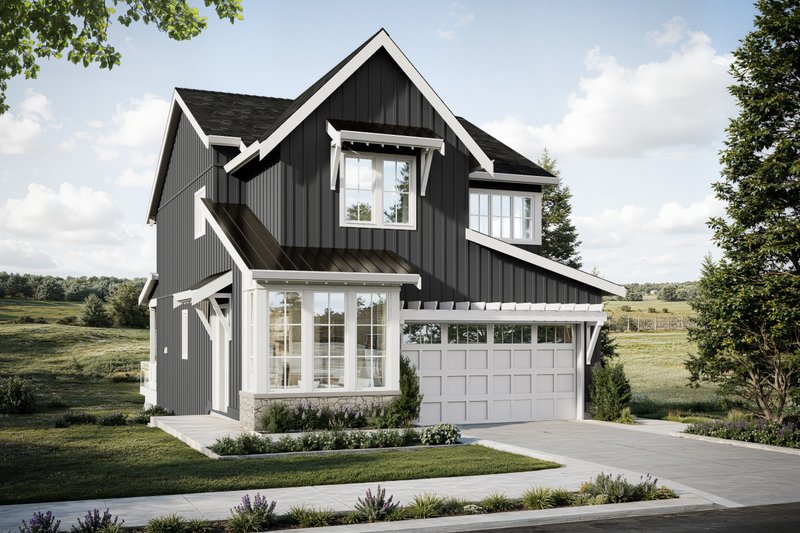 House Blueprint - Exterior - Front Elevation 3 for Farmhouse House Plan #1114-110 - 4 bed, 2.5 bath