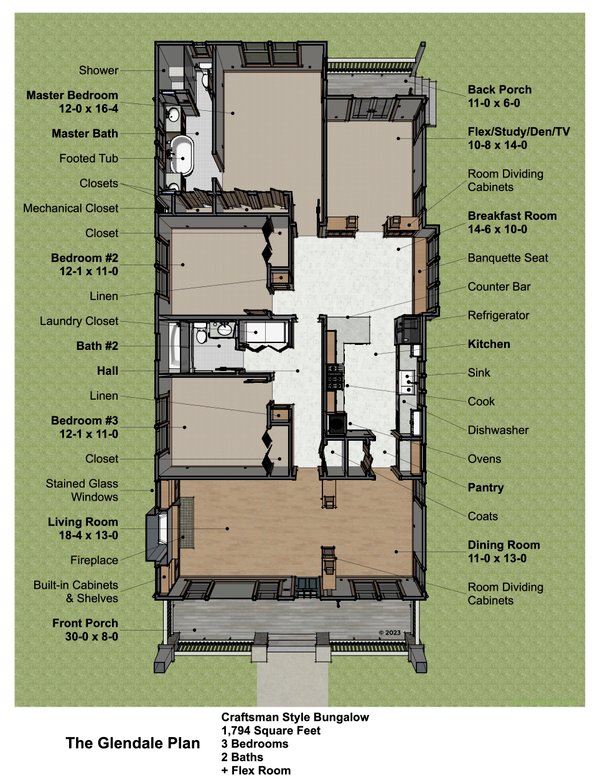 Dream House Plan - Craftsman Floor Plan - Main Floor Plan #489-13
