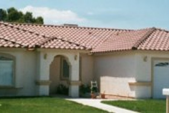 Exterior - Front Elevation for Mediterranean House Plan #1-354 - 3 bed, 2 bath