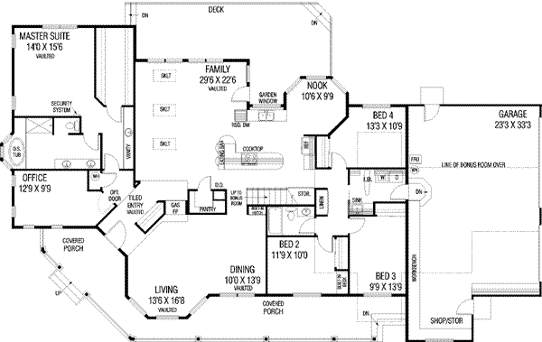 House Blueprint - Country Floor Plan - Main Floor Plan #60-284