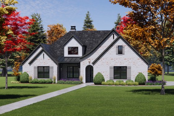 Exterior - Front Elevation 6 for European House Plan #1096-82 - 4 bed, 2 bath